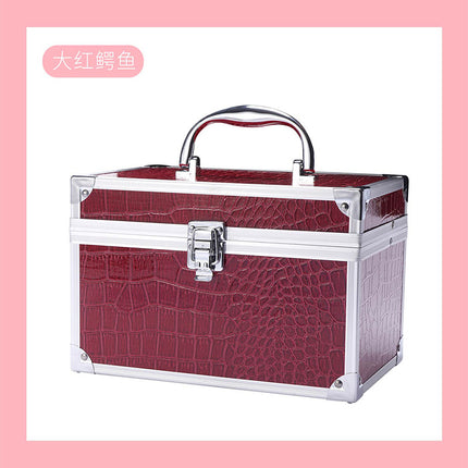 Professional ear picking and foot washing KTV practical toolbox single open double-layer cosmetic case with mirror beauty eyelash storage box