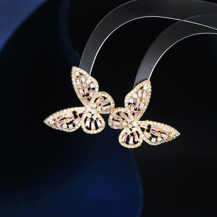Earrings 2022 new fashion slimming light luxury design exquisite butterfly style high-end earrings for women fashion all-matching