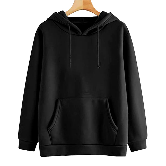 Aliexpress European and American Cross-Border Autumn New Products in Stock Off-Shoulder Hooded Warm Sweatshirt Pure Color Simple Without Printing