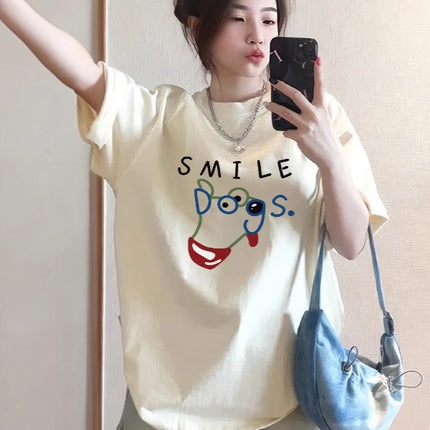 White Short-Sleeved Women's T-Shirt 2026 New Popular Loose-Fitting Women's Pure Cotton Base Shirt for Layering Half-Sleeve Summer Top