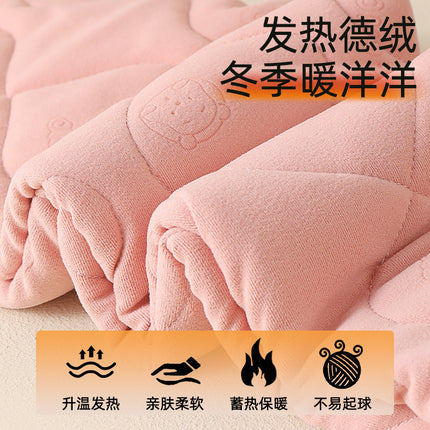 Source Winter Warm School Uniform Fleece-Lined Thickened Inner Wear Children's Student Base Cotton Coat and Pants Set Wholesale
