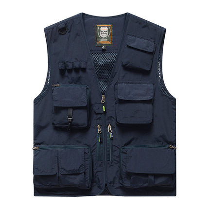 Four Seasons Photography Tooling Multi-Pocket Quick-Dry Vest Safety Waistcoat Logo Printing Men's and Women's Wear