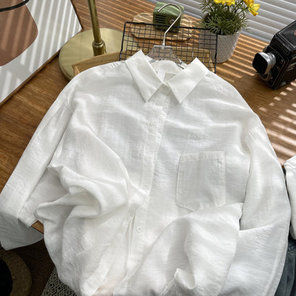 Looking forward to summer ~ French cotton and linen sunscreen shirt women's cotton and linen thin shirt high-grade anti-wrinkle long sleeve coat