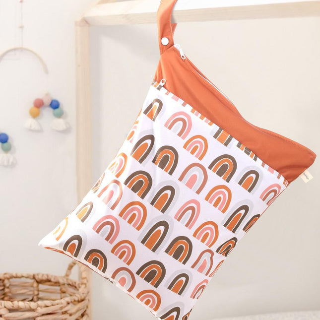 Ins Baby Room Decoration Rainbow Storage Dustproof Hanging Bag Baby Diaper Bag Wetbag Dry and Wet Separation 30*40