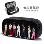 Large-capacity three-layer canvas pencil case-factory direct sales / B15679