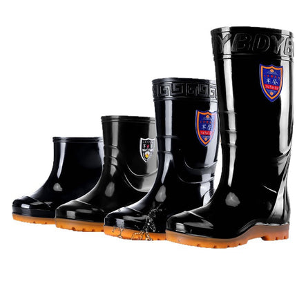Military Labor Protection High Rain Boots One-Piece Plastic Water Boots Seamless Waterproof Rain Boots Non-Slip Wear-Resistant Long Water Boots