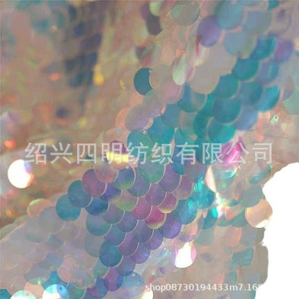 Encrypted original magic color laser fish scale sequin cloth, Mermaid sequin embroidered cloth, factory direct supply spot