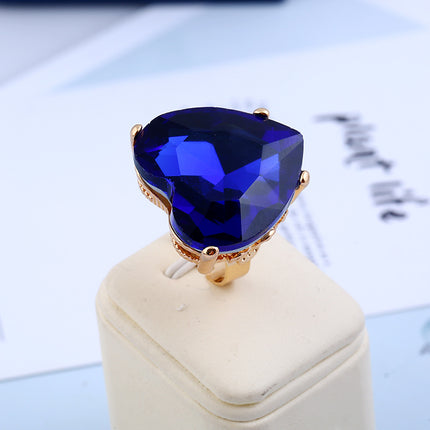 Cross-border supply of European and American fashion jewelry high-end Middle East fashion ring Wish explosions round large gem index finger ring