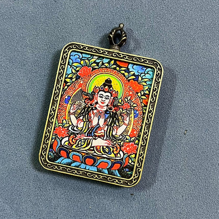 Thangka pendant twelve Zodiac eight guardian gods scenic spot temple souvenir New Year gift big black sky accessories