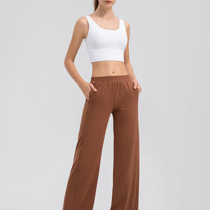 Breathing Series Naked Loose Yoga Pants Women's High Waist Draping Wide Leg Pants High Elastic Sports Fitness Pants 32394