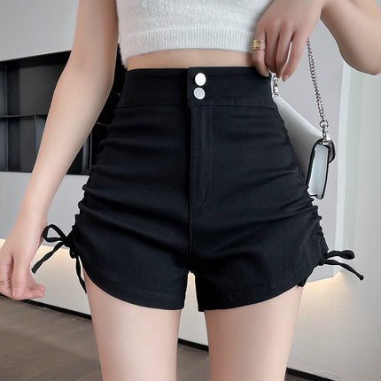 Women's Drawstring Shorts, Hot Girls' Leg-Lengthening Sports Pants, Thin Hot Pants, High-Waisted, Versatile, Casual Summer Design, Niche