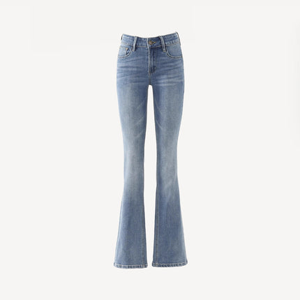2025 American Retro Low-Waist Hot Girl Flared Pants Slim Fit Slightly Stretchy Jeans Women's New Style & Long Pants