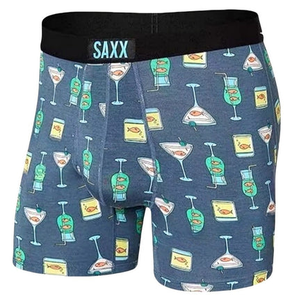 Saxx Men's Underwear Printed Modal Stereo Mesh Bag Slim Fit Soft Elastic Quick-Drying Close-Fitting Boxer Shorts for Men