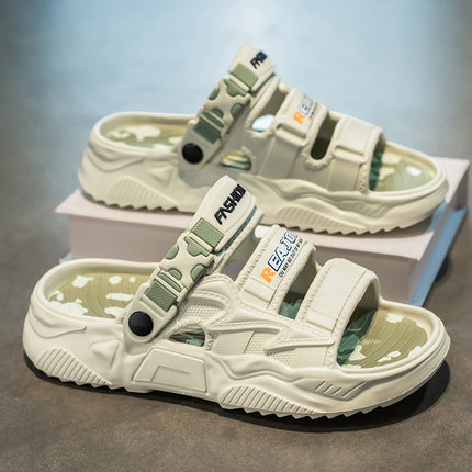 Men's Summer Slippers for Outdoor Wear, Comfortable for Driving and Outdoor Activities, Large Size 45 Beach Sandals