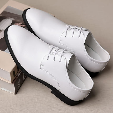 Men's Summer Leather Shoes, Hollow Breathable Large Size Men's Shoes, Soft Leather Business Formal Wear, Hole-In-The-Wall Leather Shoes, Men's Inner Height Increasing Shoes