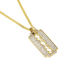 Diamond blade pendant + 3mm24inch Cuban chain