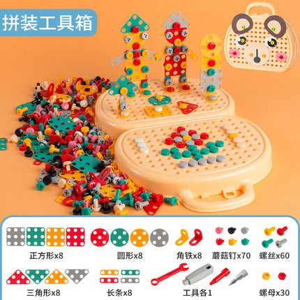 Cross-border children's puzzle assembly toolbox electric screwdriver diy disassembly repair screw toy wholesale