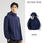Men's Single jacket 08A navy blue/green Gray / 4XL