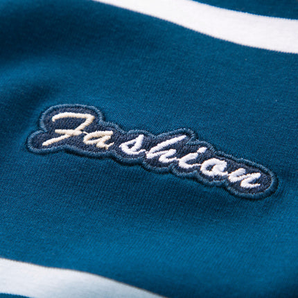 Mingdi Mouse Men's Summer New Cotton Crewneck Pullover T-shirt Men's Fashion Casual Short-sleeved Striped Men's T-shirt