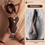 Bunny girl + black open socks / S