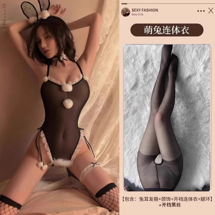 Sexy Lingerie for Women, Sexy Bunny Girl Jumpsuit, Uniform Temptation, Role Play, Hot Passion Suit Qqny