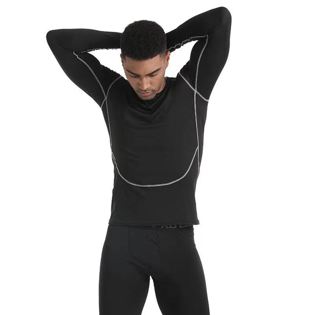 Fitness clothes long-sleeved men's basketball tights training clothes quick-drying breathable outdoor running football bottoming compression top