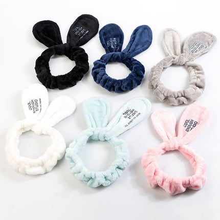 Korean Cute Rabbit Ears Makeup Beauty Quick-Release Headband Adjustable Wire Knotted Cross Face Wash Headband Headband