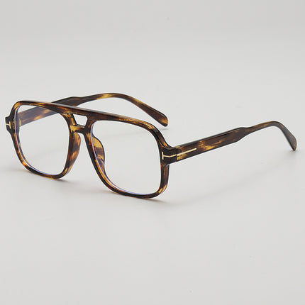 2025 retro double beam large frame small UV-proof sunglasses Korean style outdoor travel decorative flat glasses