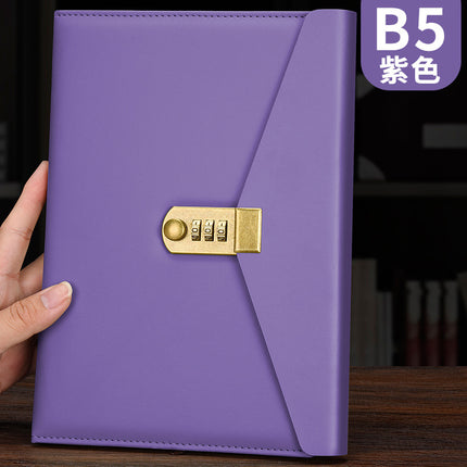 a5 password lock diary Diary business office creative stationery notebook with lock password book wholesale