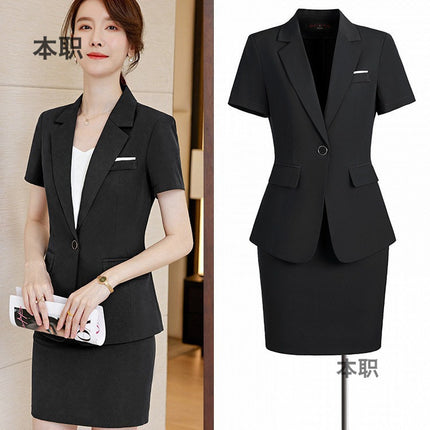 [Autumn Wear] Professional suit Female Temperament Workwear Goddess Fan Hotel Manager Short-sleeved Suit Summer Work Clothes