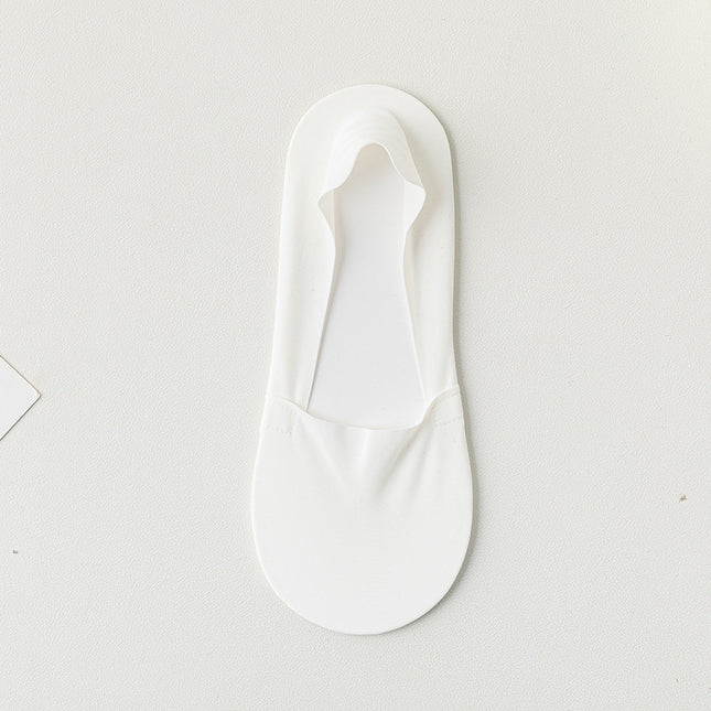 Women's Summer Thin Boat Socks, Solid Color, Low-Cut Invisible Socks, Silicone Non-Slip, Anti-Drop, Short Tube Seamless Cotton Socks