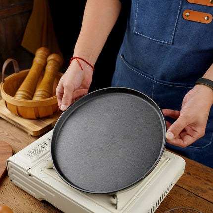 Thickened Western-style Iron Plate Household Non-stick Grilling Plate Barbecue Plate Round Fried Steak Barbecue Iron Plate Commercial