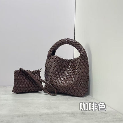 PU handmade woven bag summer high-end niche design women's bag handbag shoulder bag vegetable basket Ins bag