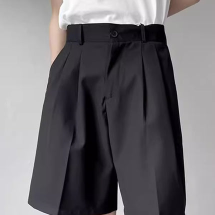 2025 Summer Thin Breathable Unisex Five-Point Shorts Solid Color Loose Casual Comfortable Suit Shorts