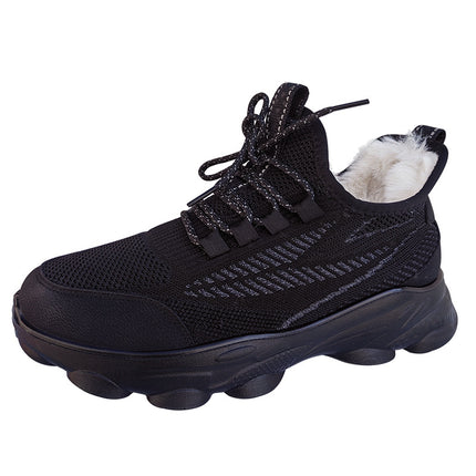 Men's Coconut sneaker Thickened Artificial Plush Warm Running Solid Soft Bottom Fashionable Old Beijing Cotton Shoes