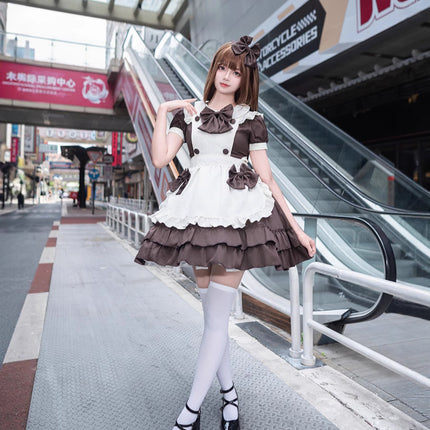 Anime Maid Lolita Soft Girl Skirt Cos Anime Cream Sweetheart Cafe Cute Maid Uniform Suit