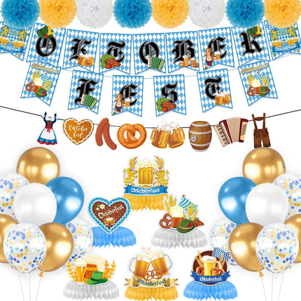 European Oktoberfest Party Supplies Decoration Banner Balloon Oktoberfest Cake Insert Venue Layout Flag