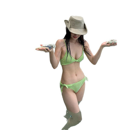 New Ins Style Split Swimsuit Women's Korean-style Bikini Tight Push-up Prellis Backless Three-point Bikini