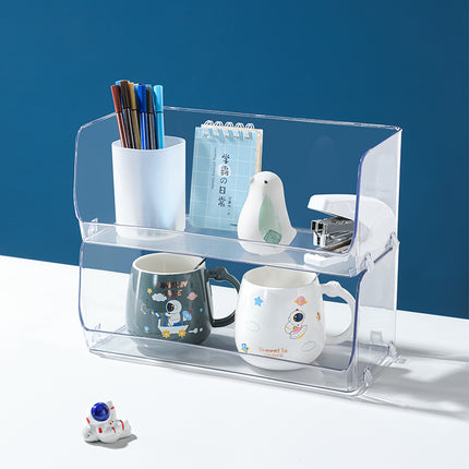 Mug Storage Box Desktop Double-Layer Cup Rack Water Cup Coffee Shelf Cup Tea Cup Storage Rack Transparent Acrylic