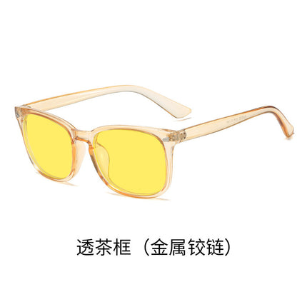 Cross-border retro night vision anti-blue light yellow men's and women's mobile phone flat lens computer competitive game eye protection glasses