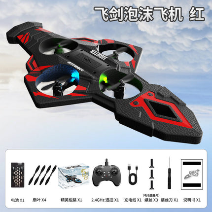 Cross-Border New Remote Control Flying Sword Gravity Sensing Stunt Foam Colorful Light Charging Model Resistant to Falling Sword Flying Aircraft