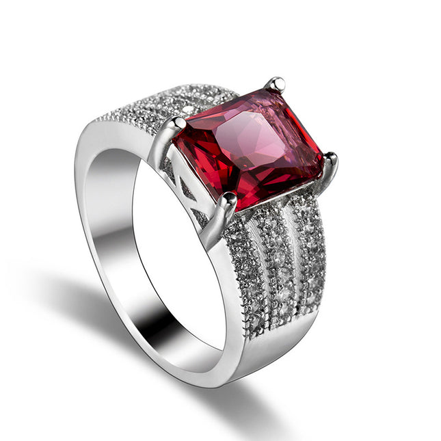 Cross-border luxury personality accessories zircon ring Europe and the United States foreign trade wholesale best selling ladies ring r7772