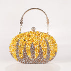 Pumpkin bag gold stone brown portable O chain / 20X15X5cm