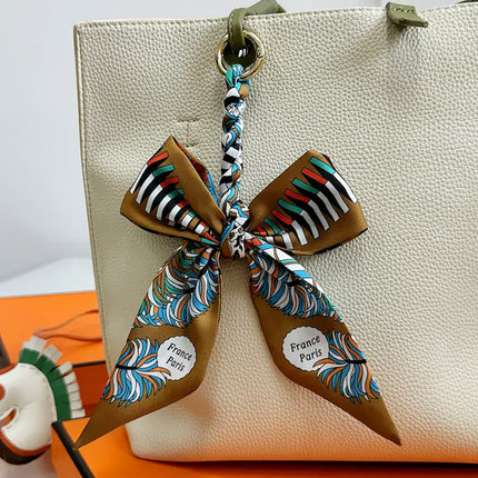 High-grade Handbag Handle Ribbon Bag Handle Handle Accessories Silk Scarf Handbag Tie Bag with Decorative Ribbon Pendant
