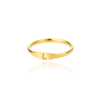 Cross-border 26 English Letter Ring Stainless Steel high quality Niche Design Light Luxury Opening Female Ring Food Ring