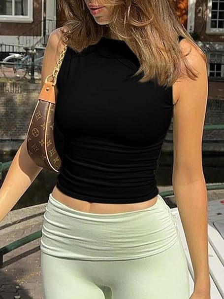 Cross-Border European and American Style Vests Amazon Hot Girls Outer Vests Sleeveless Backless Suspenders Milk Silk Tops Tight