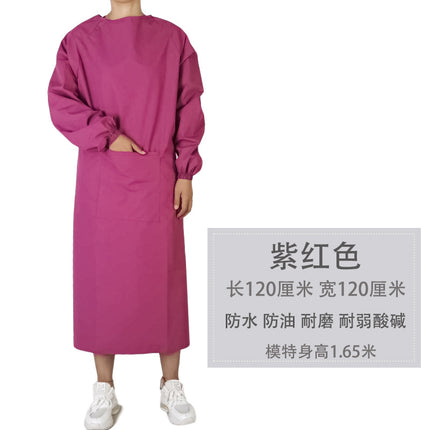 Long sleeve apron overalls oil-proof waterproof adult men's and women's overalls kitchen work work anti-dress apron wholesale
