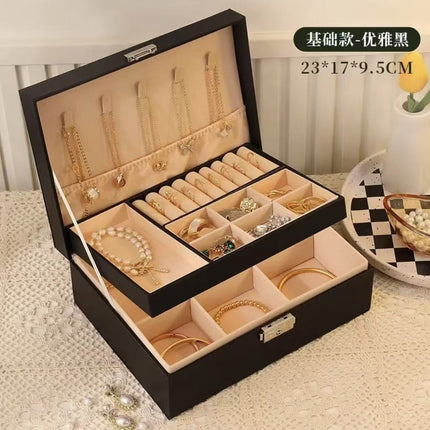 Jewelry Box with Password Lock, Multi-Layer Jewelry Storage Box, Gold Jewelry, Wedding Gift, Large Capacity, Dust-Proof Storage Function