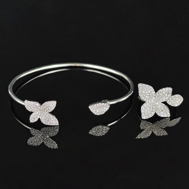 Cross-border Female Niche Opening Adjustable Bracelet Ring Popular Butterfly High Design Sense r5433-s8026