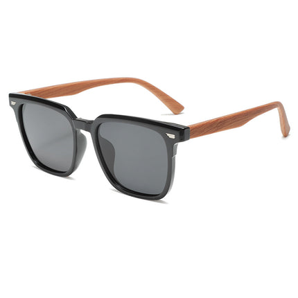 Internet famous fashion rice nail sunglasses polarizing glasses special sunglasses for driving wood grain leg sunglasses women's UV protection